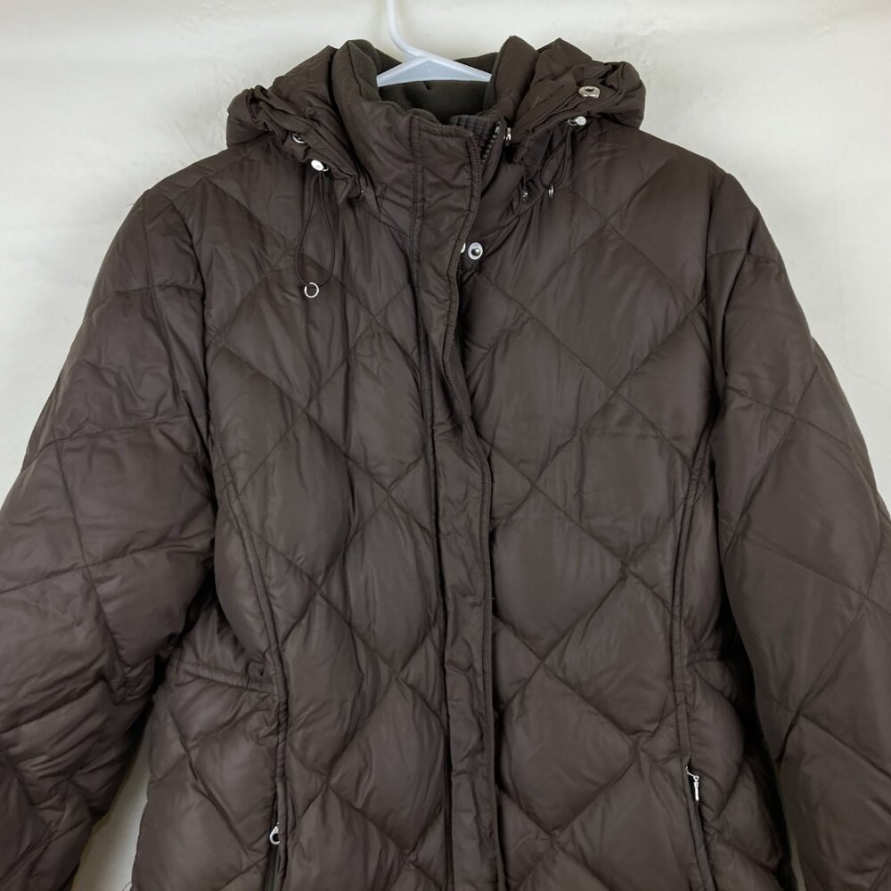 Eddie Bauer Womens L 700 Down Fill Hooded Winter Long Parka Puffer Warm Jacket - Picture 2 of 9